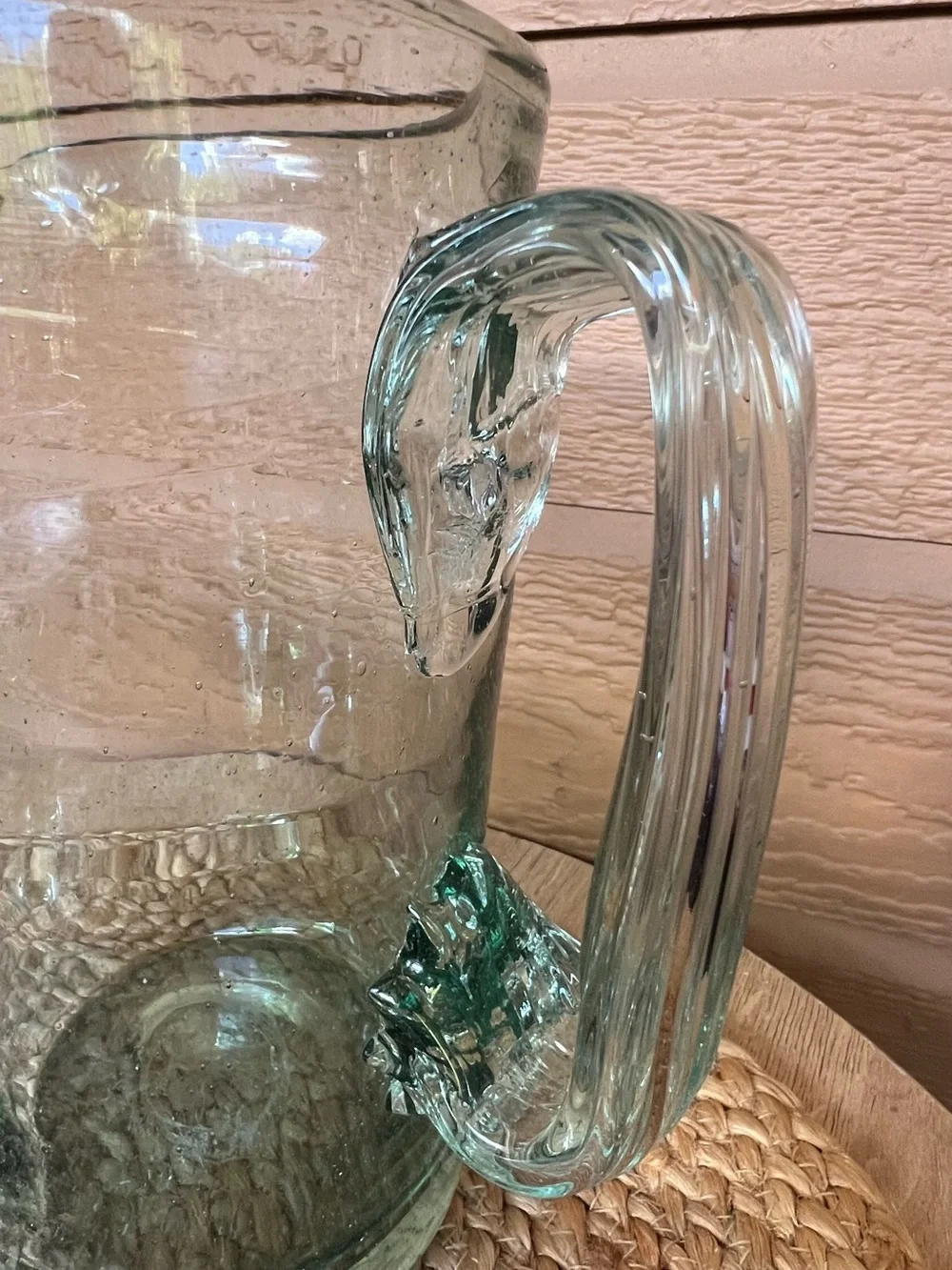2 Mexican Handblown Green Cactus Margarita Glasses And 1 Beverage Pitcher
